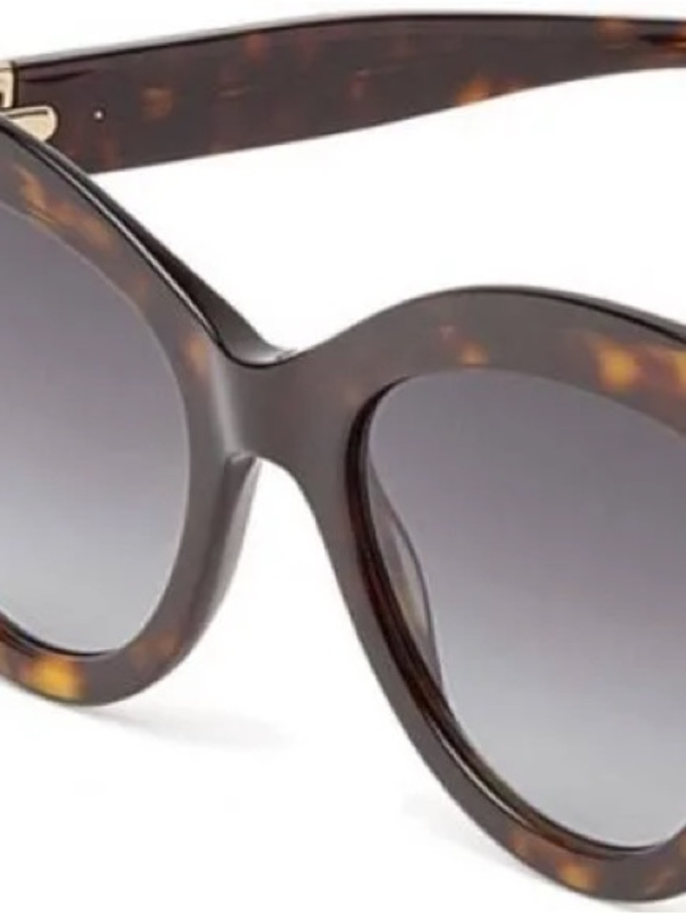 Fendi Brown Round Sunglasses with Gold Temple Detail